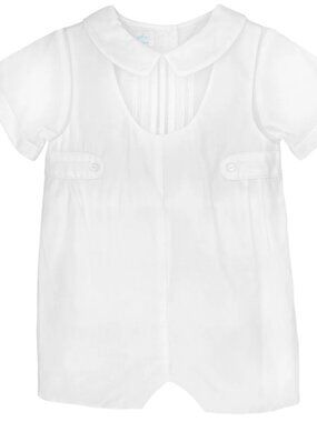 Petit Ami Romper with Side tabs and Pintucks 9 Months